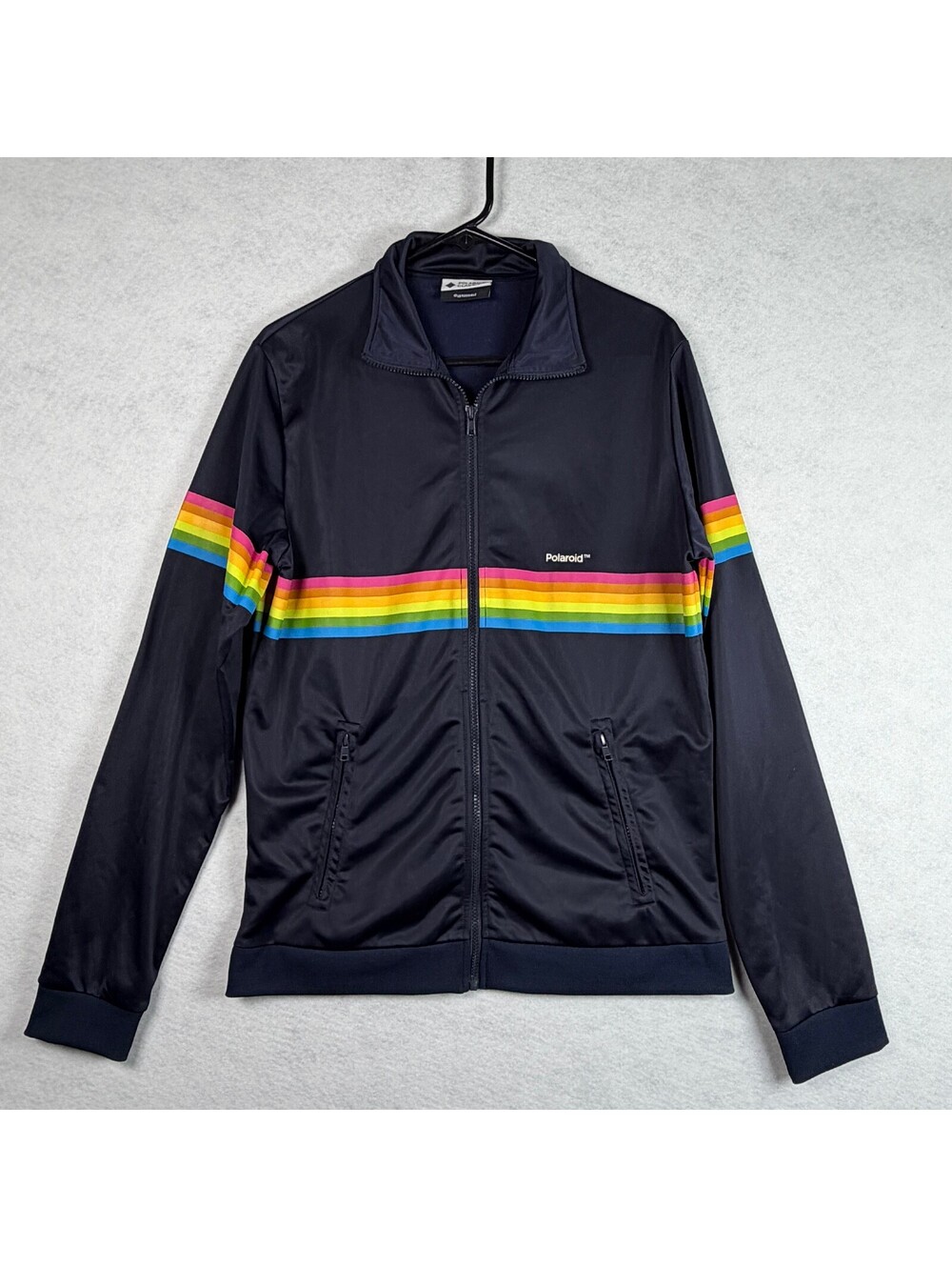 Polaroid Classic Rainbow Stripe Track Jacket Large
